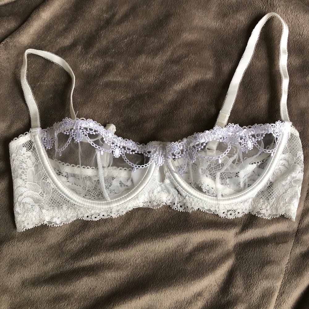 White lace & sheer bra
